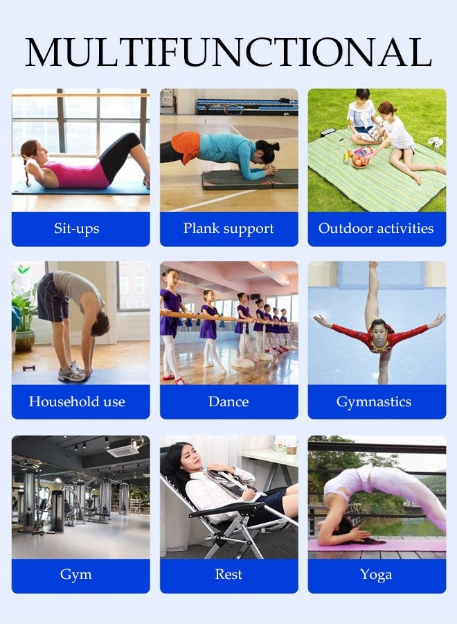 DUNISO Triple Fold Yoga Mat, Thick Gymnastics Mat, Portable Exercise Mat for Dance, Stretching, Martial Arts, Gym and Fitness, Durable and Sweat Proof，Black - Image 5