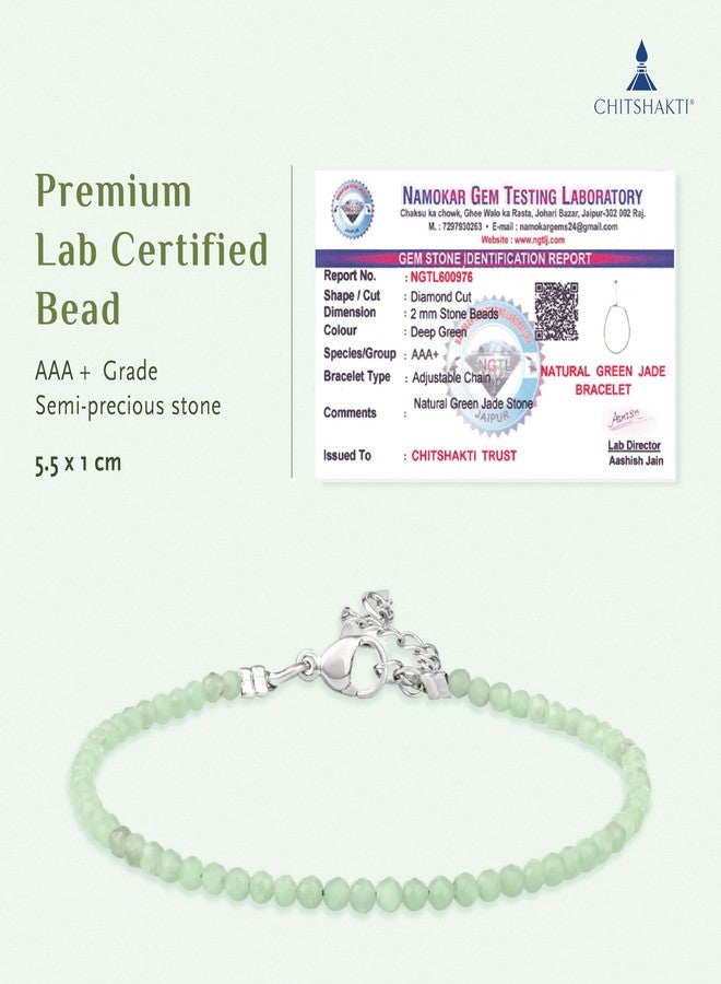 Chitshakti Green Jade Bracelet - 2mm | Beaded Bracelet for Money, Success & Positive Energy - Image 2