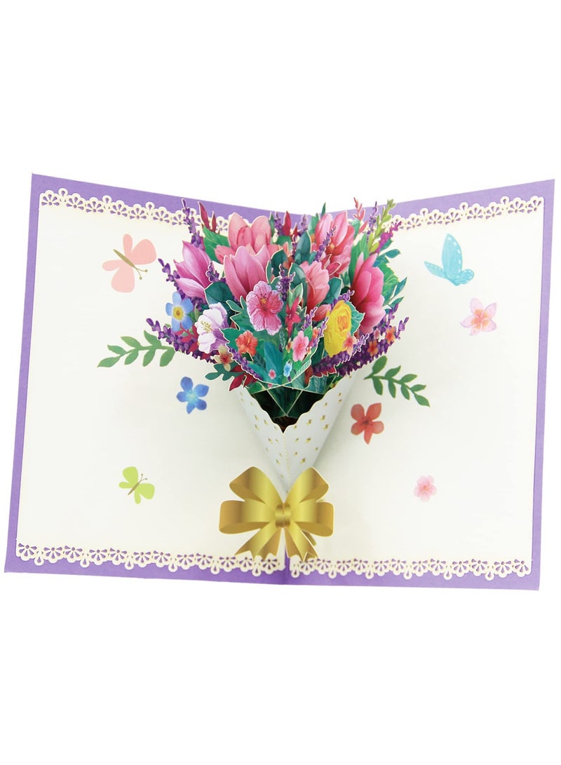 SOLARAE Greeting Card, Carnation 3D Handmade Greeting card with a blank Envelope Anniversary Card Gift Card for Dad mum or Teacher - Image 1