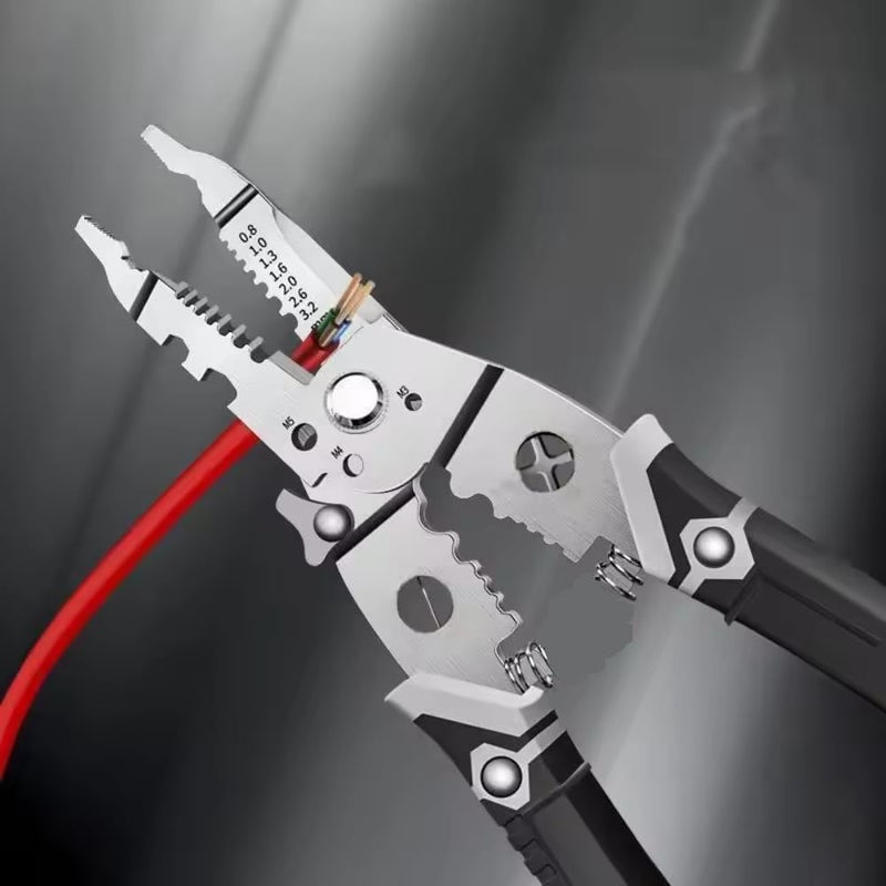 Vidhi Sales Vidhi sales 7in1 Multifunctional Stainless Steel Wire Puller Plier Cable Looping Splitting Cutting Pliers MultiPurpose Electrical Stripping Tool Wire Stripper and Crimping Tool for Electrician  - Image 2