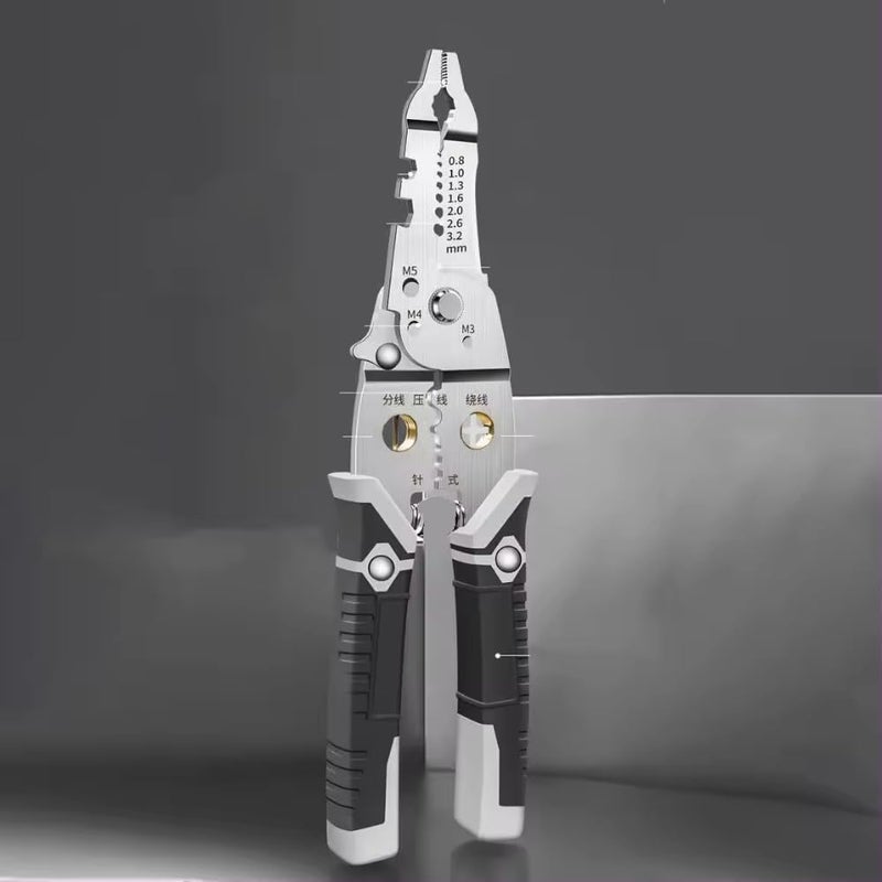 Vidhi Sales Vidhi sales 7in1 Multifunctional Stainless Steel Wire Puller Plier Cable Looping Splitting Cutting Pliers MultiPurpose Electrical Stripping Tool Wire Stripper and Crimping Tool for Electrician  - Image 1