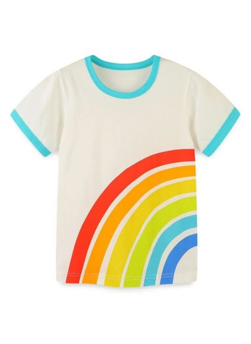 YUNIQEE White Graphic Printed Round Neck T-shirt
