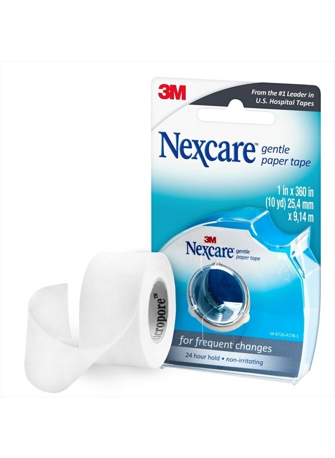 Nexcare Gentle Paper Tape Dispenser, Medical Paper Tape, Secures Dressings and Lifts Away Gently - 1 in x 10 Yds, 1 Dispenser - Image 1