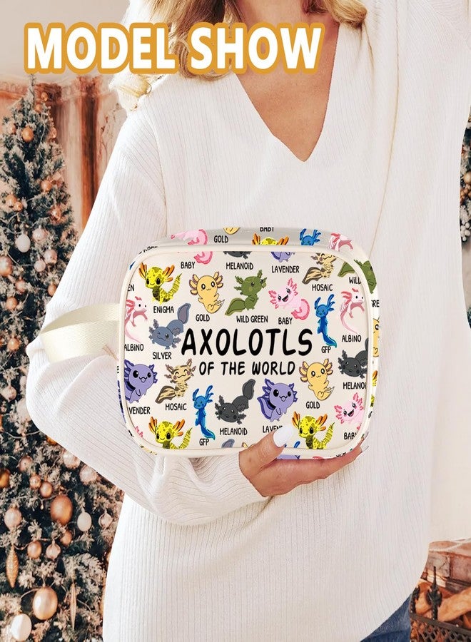XYANFA Axolotls Of The World Axolotl Makeup Bag Axolotl Salamander Lover Gift Axolotl Travel Toiletry Bag Organizer Pouch Cosmetic Bag (AXOLOTLS tm) - Image 4