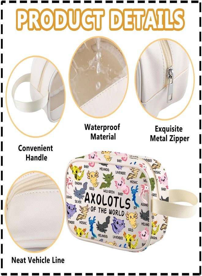 XYANFA Axolotls Of The World Axolotl Makeup Bag Axolotl Salamander Lover Gift Axolotl Travel Toiletry Bag Organizer Pouch Cosmetic Bag (AXOLOTLS tm) - Image 3