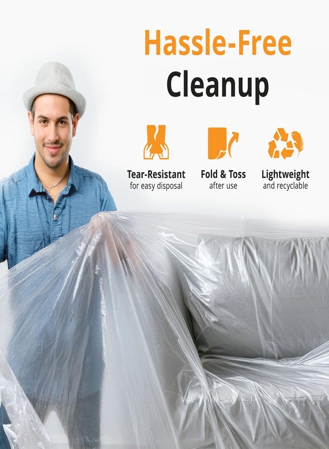 PRIMAX Clear Plastic Drop Cloth 9x12 ft (3 Pack) - Waterproof Painters Plastic Sheeting for Painting, Furniture Covers & Dust Protection - Easy Cleanup, Mess-Free Solution for Painting or Renovations - Image 5