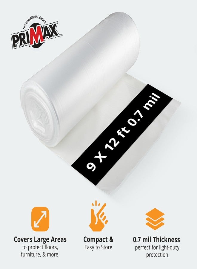 PRIMAX Clear Plastic Drop Cloth 9x12 ft (3 Pack) - Waterproof Painters Plastic Sheeting for Painting, Furniture Covers & Dust Protection - Easy Cleanup, Mess-Free Solution for Painting or Renovations - Image 3