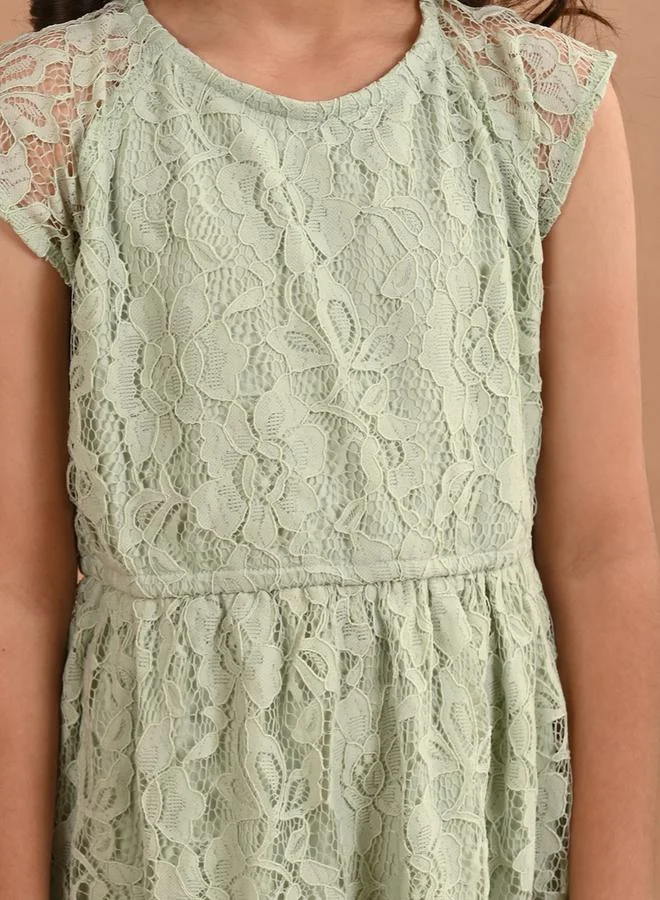 LILPICKS Lace Cap Sleeve Dress