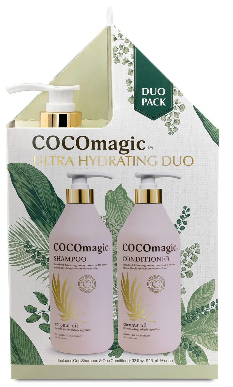 CocoMagic Shampoo and Conditioner Duo - Infused with Coconut Oil & Botanical Extracts - Deeply Hydrates and Restores Shine (32 oz) - Image 1