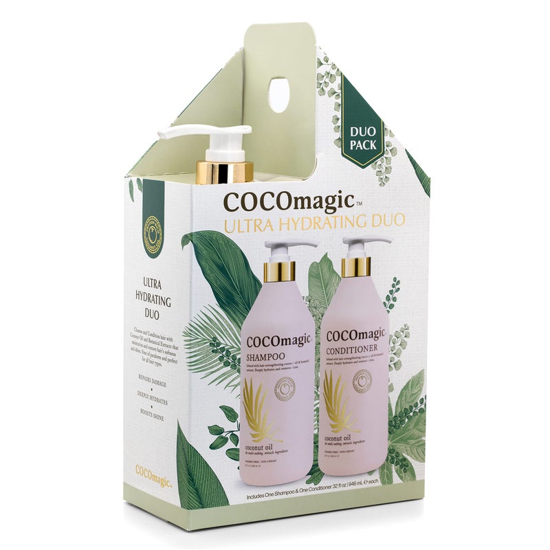 CocoMagic Shampoo and Conditioner Duo - Infused with Coconut Oil & Botanical Extracts - Deeply Hydrates and Restores Shine (32 oz) - Image 2