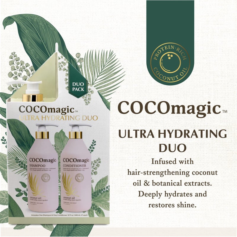 CocoMagic Shampoo and Conditioner Duo - Infused with Coconut Oil & Botanical Extracts - Deeply Hydrates and Restores Shine (32 oz) - Image 4