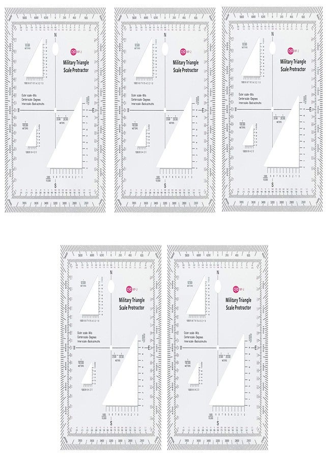 Gotical Military UTM/MGRS Coordinate Scale - Map Reading and Land Navigation - Topographical Map Scale, Protractor and Grid Coordinate Reader - Pairs with Compass and Pace (Pack of 5) - Image 1