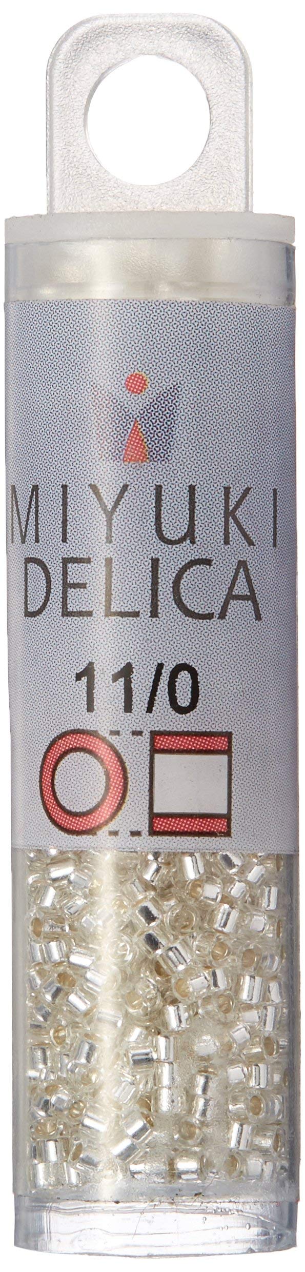 Miyuki DB041 72gm Delica Seed Beads Size 110 Silver Lined Crystal - Image 1
