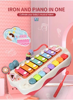 GROIC 2 in 1 Baby Piano for Toddlers,Piano Toy Musical Instrument with 8 Multicolored Key,Eight Tone Hand Percussion with Fun Beads,Color Awareness,Learning Toys for Kids  - Image 2