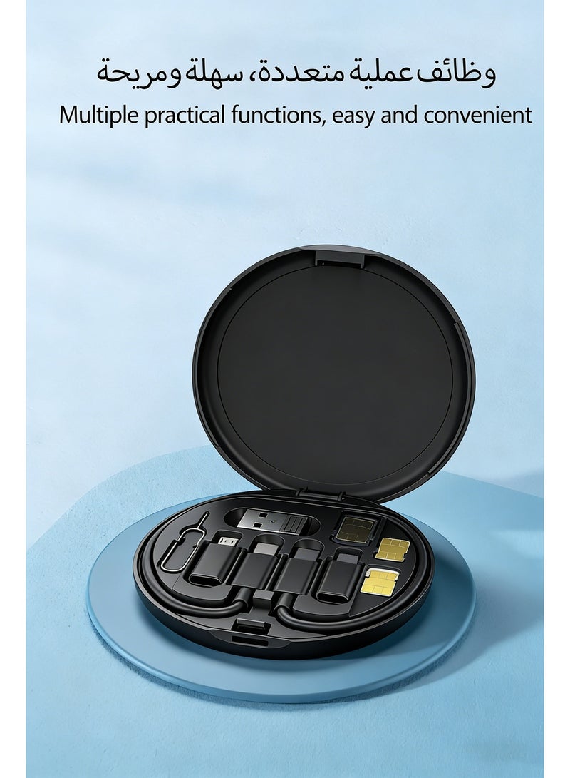 JOYFOCUS Multi-functional USB charging adapter kit, 5-in-1 USB-C conversion kit (USB-A and Type-C), data transfer, card storage, tray eject pin, phone stand - Image 4