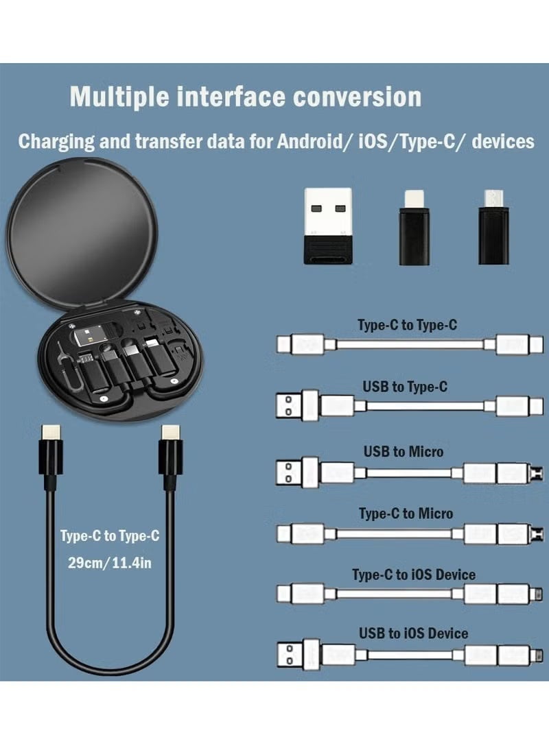 جوي فوكس مجموعة محول شحن USB متعدد الوظائف 5 في 1، مجموعة تحويل من USB-C إلى USB-A وType-C، نقل البيانات، تخزين البطاقات، دبوس إخراج الدرج، حامل الهاتف. تحتوي على عدة محولات OTG لمنافذ USB Type-C/USB-A/كابل USB-C ذكر/Micro USB/Lightning، مزودة بأداة إخراج بطاقة SIM/فتحة بطاقة SIM/حامل الهاتف - Image 3