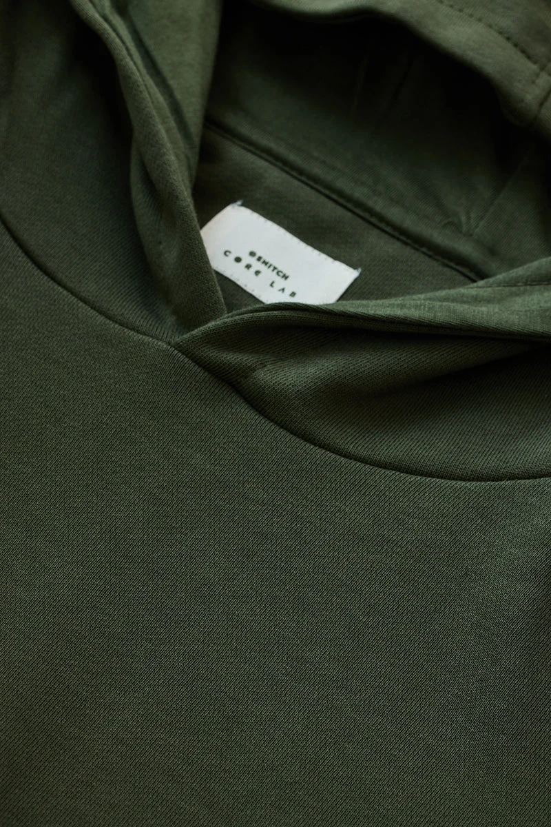SNITCH Olive Oversized Sleeveless Core Lab Hoodie for Men | Best Price UAE