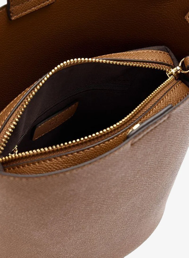 Parfois Brown Crossbody Bag With Texture And Removable Pouch for Women | Best Price UAE