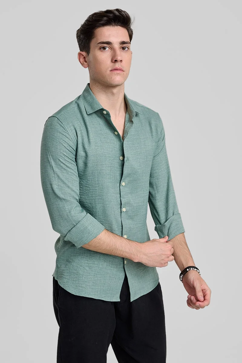 Snitch Green Mint Green Slim Fit Shirt for Men | Best Price UAE