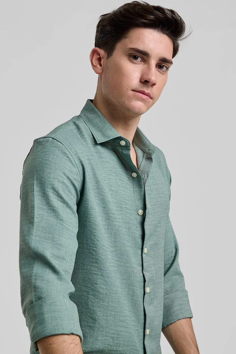 Snitch Green Mint Green Slim Fit Shirt for Men | Best Price UAE