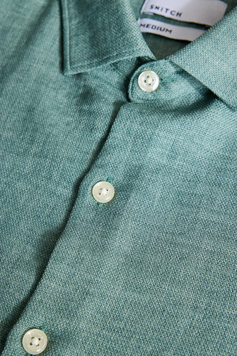 SNITCH Mint Green Slim Fit Shirt