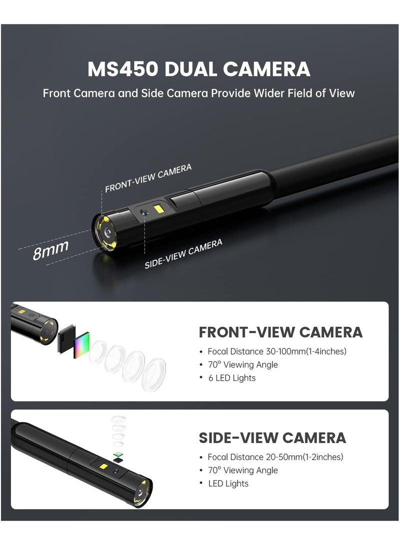 Generic Dual-Lens 8mm 5M Pipeline Endoscope with HD 4.5-Inch Large Screen and 200W Image Quality - Image 3