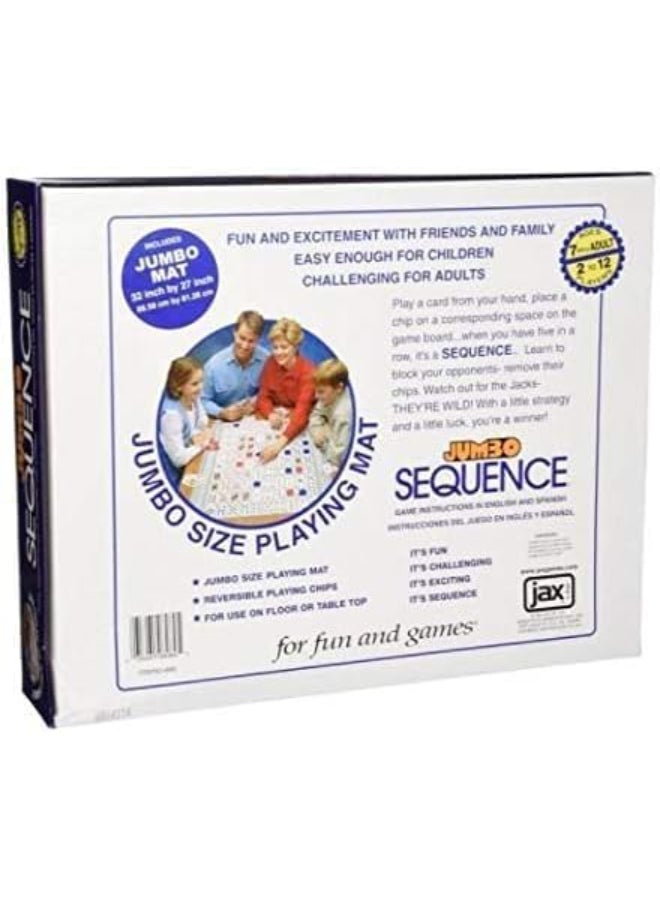 jumbo Deluxe Jumbo Sequence Board Game Premium Strategy Set for Families Comprehensive Kit with Playing Chips, Cards & Play Mat. Unmatched Entertainment for 2-12 Players. Top Pick for Family Fun Nights - Image 3