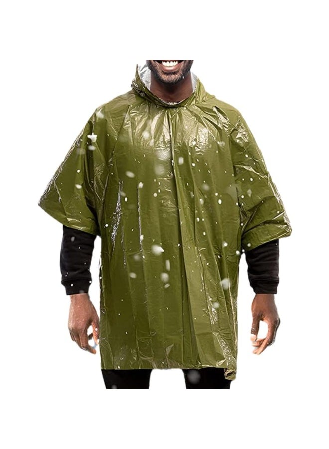 5-Pack Emergency Survival Rain Poncho, Thermal Heat Reflective Waterproof Raincoat for Camping Hiking - Image 5
