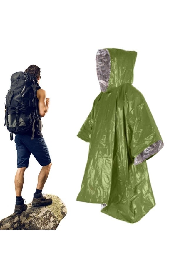 5-Pack Emergency Survival Rain Poncho, Thermal Heat Reflective Waterproof Raincoat for Camping Hiking - Image 4
