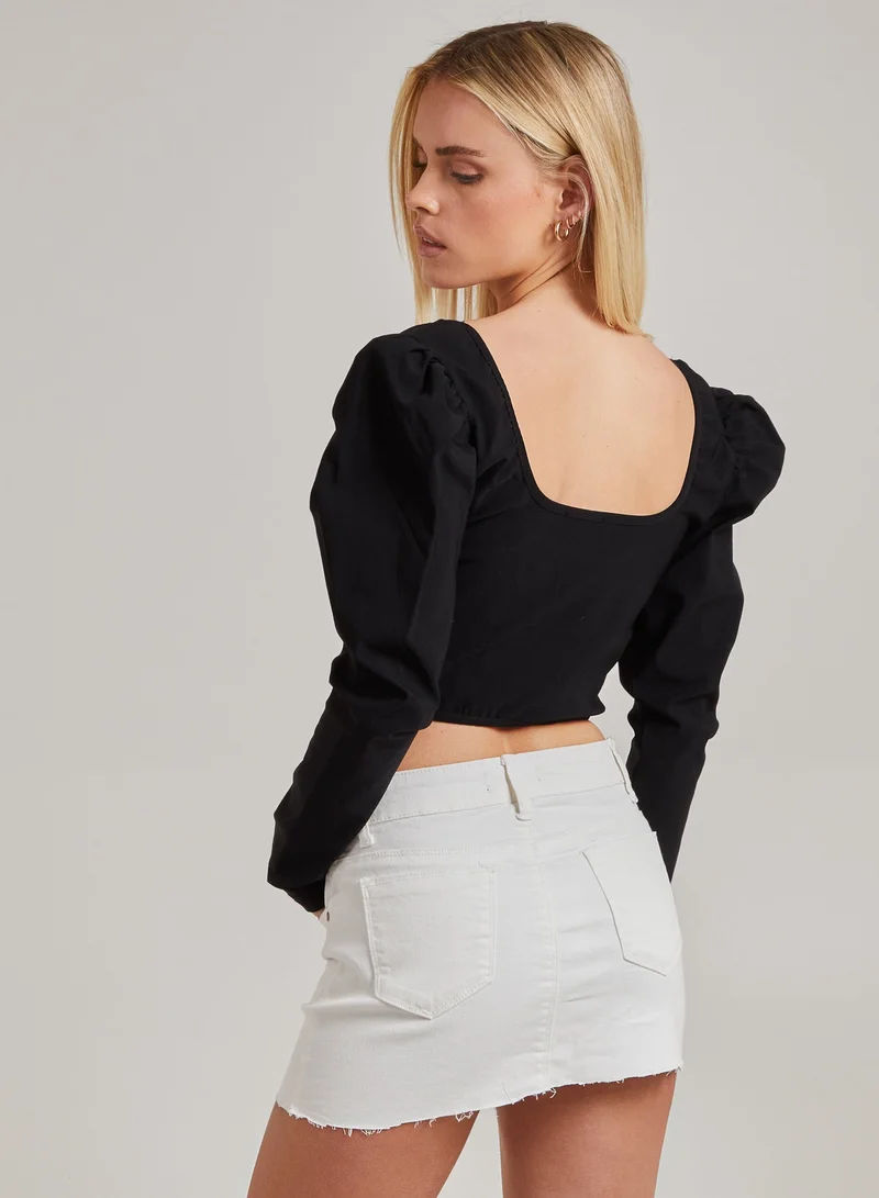 بينك فانيلا بلوزة كورسييه بأكمام طويلة من البنغالين