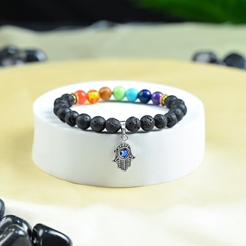 Crocon Certified Authentic Lava Stone Bracelet with 7 Chakra Beads & Money Magnet Energy – Adjustable Energy Healing Bracelet for Spiritual Balance, Meditation, Prosperity - Image 5