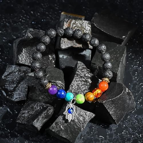 Crocon Certified Authentic Lava Stone Bracelet with 7 Chakra Beads & Money Magnet Energy – Adjustable Energy Healing Bracelet for Spiritual Balance, Meditation, Prosperity - Image 4
