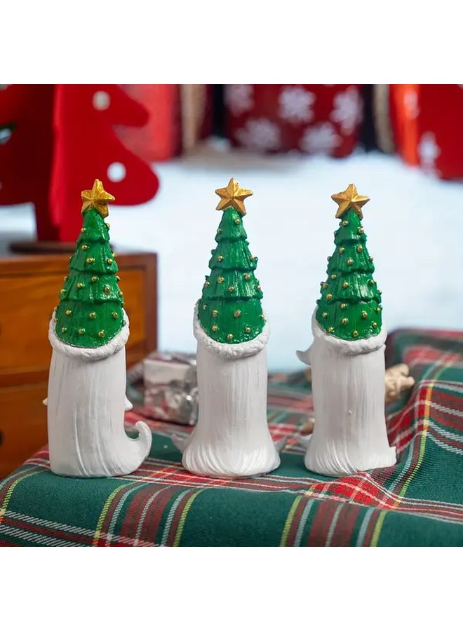 1 Piece Christmas Bearded Santa Claus Figurine Right Beard Resin Decoration For Indoor Outdoor Home Office Holiday Display Durable No Electricity Needed - Image 2