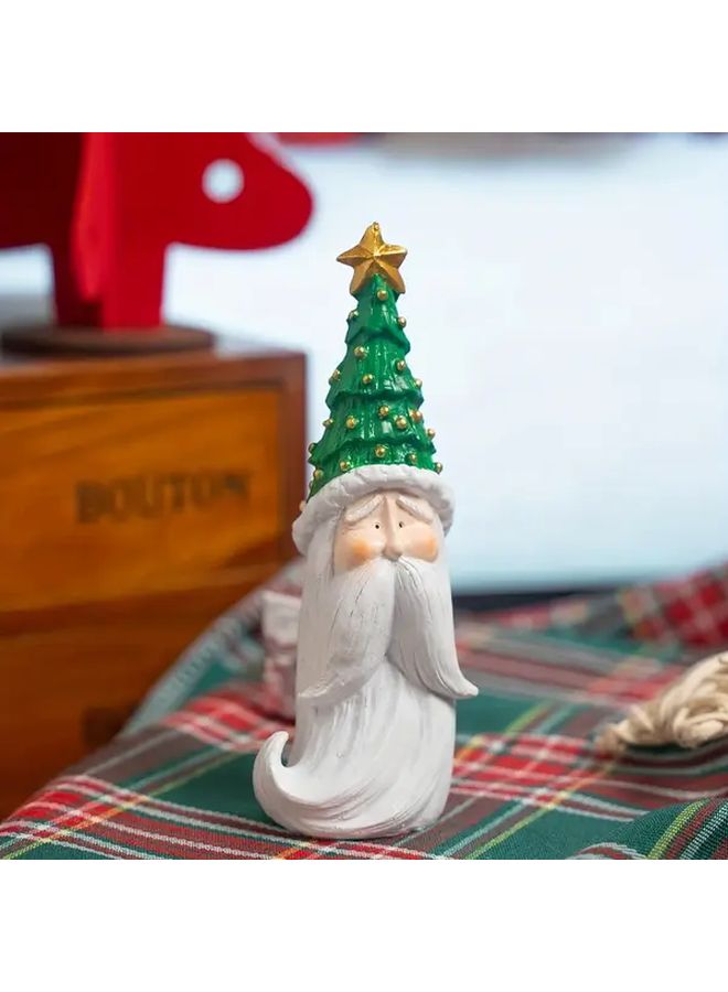 1 Piece Christmas Bearded Santa Claus Figurine Right Beard Resin Decoration For Indoor Outdoor Home Office Holiday Display Durable No Electricity Needed - Image 4
