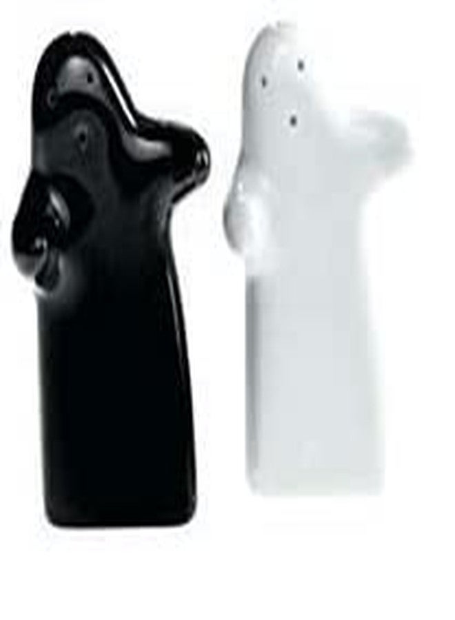 QIMACPLUS Salt and Pepper Seasoning and Spice Shakers Cute, Novelty, Modern and Vintage Hug Design Couple Set for Retro Farmhouse Home Decorative Dispenser for Kitchen Black and White - Image 1