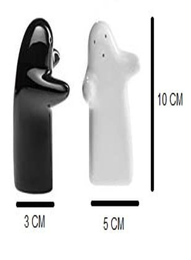QIMACPLUS Salt and Pepper Seasoning and Spice Shakers Cute, Novelty, Modern and Vintage Hug Design Couple Set for Retro Farmhouse Home Decorative Dispenser for Kitchen Black and White - Image 3