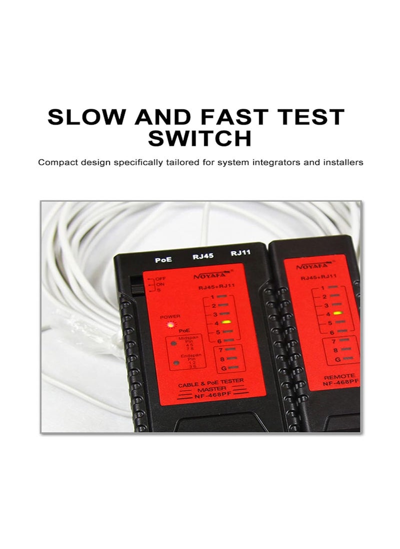 NOYAFA NOYAFA Cable Continuity Testers Model NF 468PF NF 468PT POE Tester Check with size 394 374 098in for Testing RJ45 RJ11 Telephone Network Cables  - Image 4