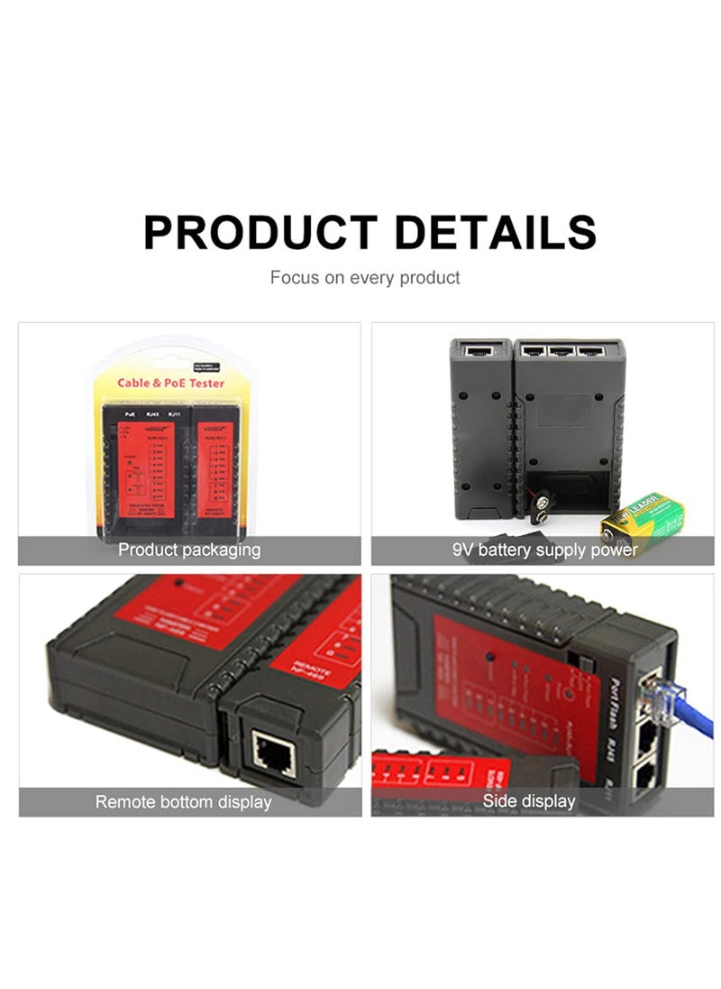 NOYAFA NOYAFA Cable Continuity Testers Model NF 468PF NF 468PT POE Tester Check with size 394 374 098in for Testing RJ45 RJ11 Telephone Network Cables  - Image 5