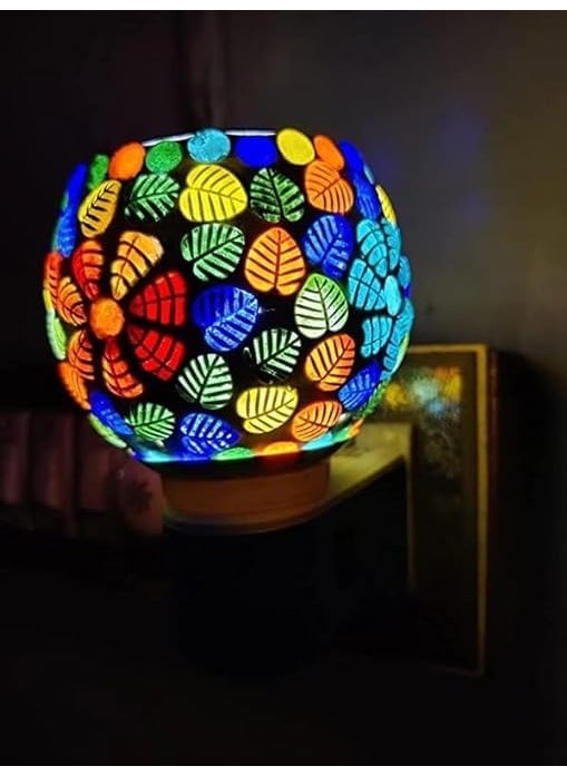 Shree Ashapura Textiles Shree ASHAPURA Ceramic Kapur Dani Electrical Camphor Diffuser Home Fragrance Essential Oil Diffuser Incense Burner Glass Kapoor Dhani Aroma Night Lamp Multicolor  - Image 2
