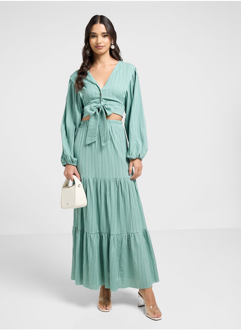 ELLA - Tie Up Blouse & Skirt Set - Image 1