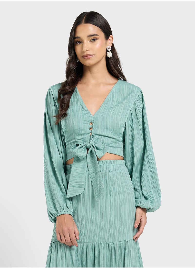 ELLA - Tie Up Blouse & Skirt Set - Image 1