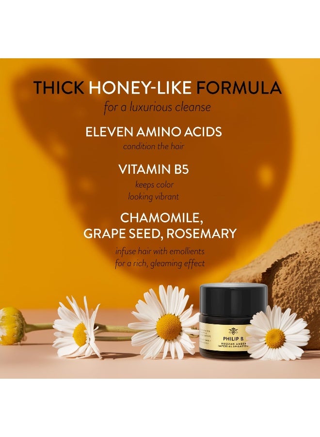 PHILIP B Russian Amber Imperial Shampoo, 3 fl. oz. (88 ml) - Color-Protective Cleanser Restores Frizzy Over-Processed Hair for Weightless Hydration - Image 3