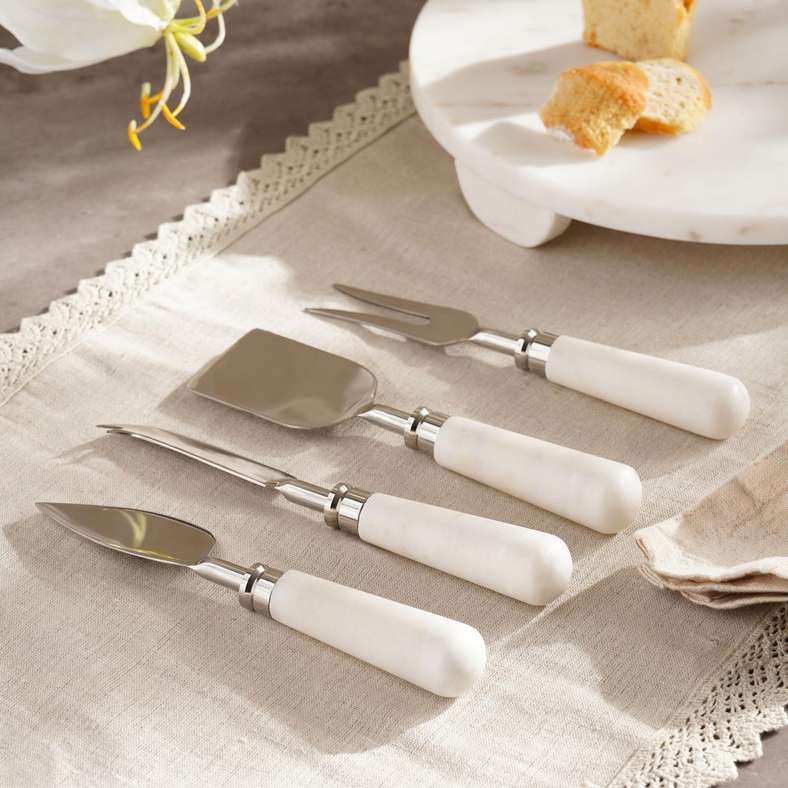 طقم سكاكين جبن من 4 قطع - أبيض