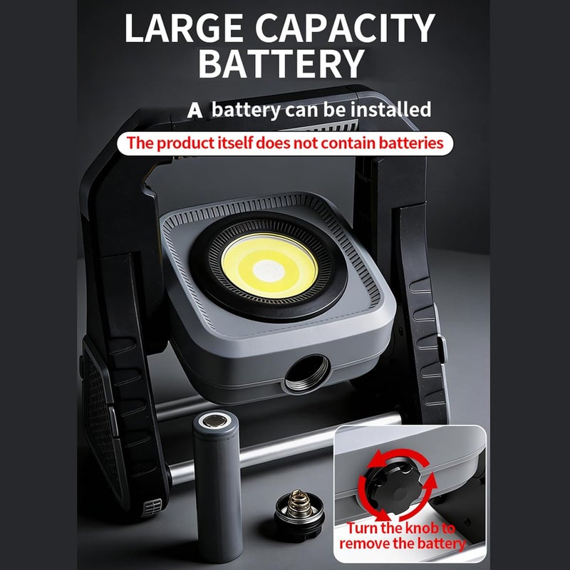 Focket LED Telescoping Work Light, 2100LM Rechargeable Portable Camping Light with 5 COB Modes 8 RGB Colors Stepless Dimming Magnetic Base, for Outdoor Work Emergency Car Repair (Black) - Image 3