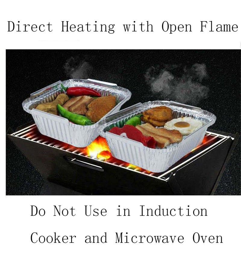 TBUY ROSE Aluminum Trays with Lids 9x9 for Serving Food Turkey Catering Disposable Aluminum Foil Pans for Baking Cakes, Bread, Meatloaf, Lasagna, 30 Pack Sliver 9x9x2 - Image 5