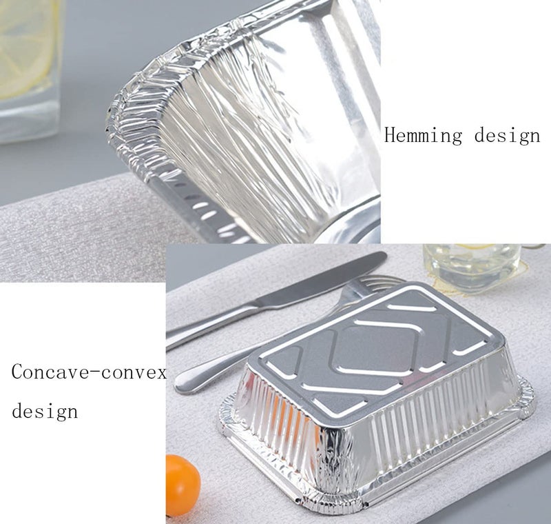 TBUY ROSE Aluminum Trays with Lids 9x9 for Serving Food Turkey Catering Disposable Aluminum Foil Pans for Baking Cakes, Bread, Meatloaf, Lasagna, 30 Pack Sliver 9x9x2 - Image 4