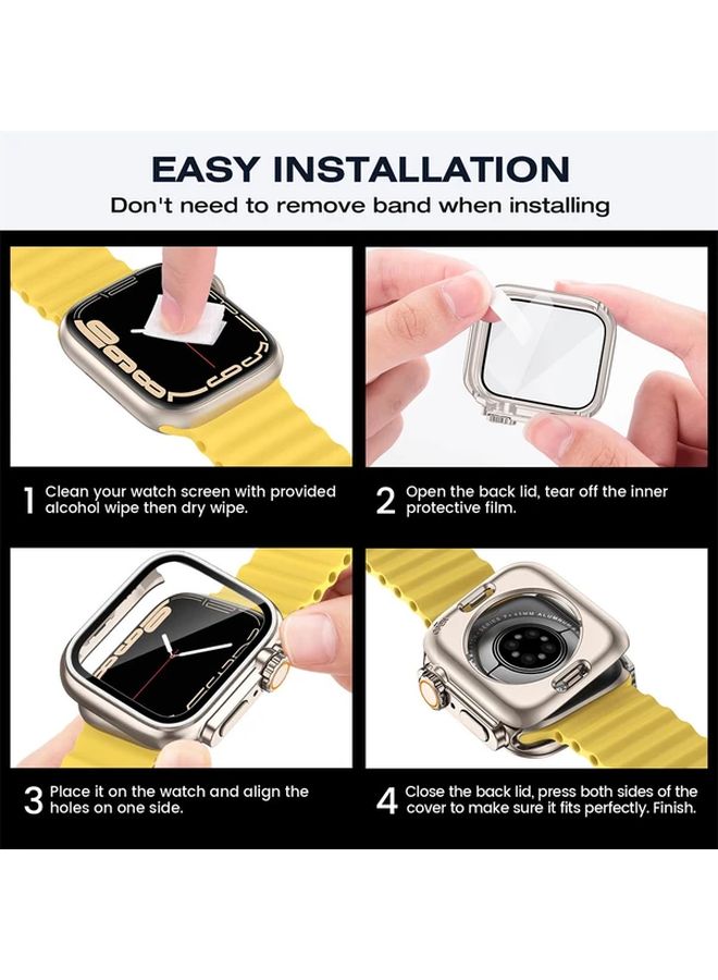White Silicone Strap and PC Case Set for Apple Watch 44mm Series 8 - Image 3