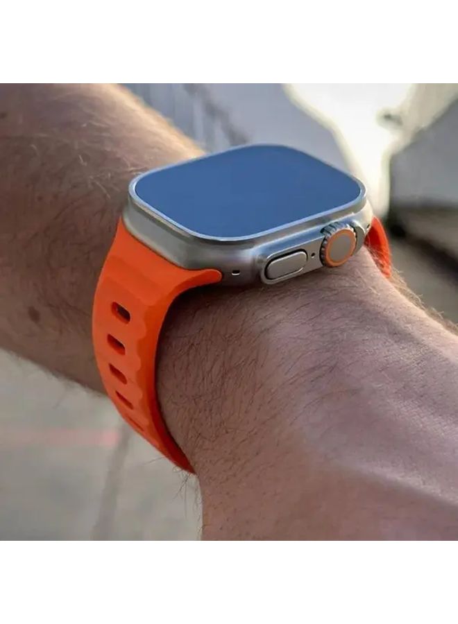 White Silicone Strap and PC Case Set for Apple Watch 44mm Series 8 - Image 5
