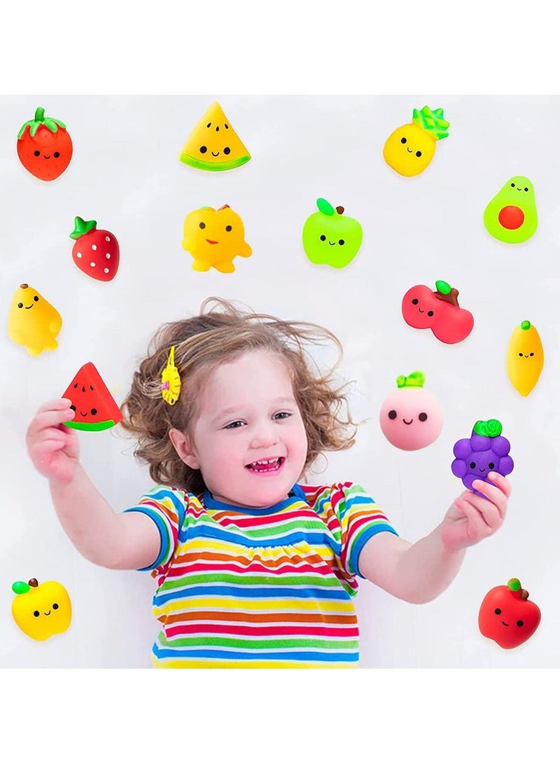 Mochi Squishy Toys Set for Kids, Mini Squishies Kawaii Fruit Squeeze Pack  for Kids, Stress Reliever Anxiety Toys for Kids Adults, Birthday Gifts for Boys and Girls 25Pcs Style Random - Image 3