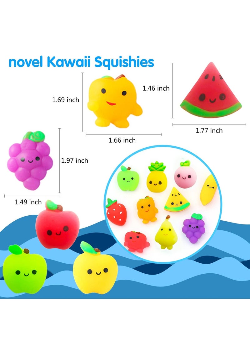 Mochi Squishy Toys Set for Kids, Mini Squishies Kawaii Fruit Squeeze Pack  for Kids, Stress Reliever Anxiety Toys for Kids Adults, Birthday Gifts for Boys and Girls 25Pcs Style Random - Image 2